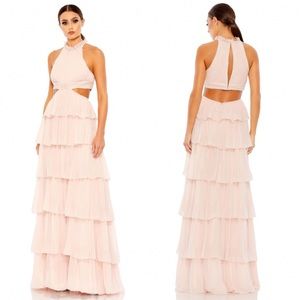 Ieena for Mac Duggal Gown Maxi Dress 55817 in Blush Pink Size 12 NWT